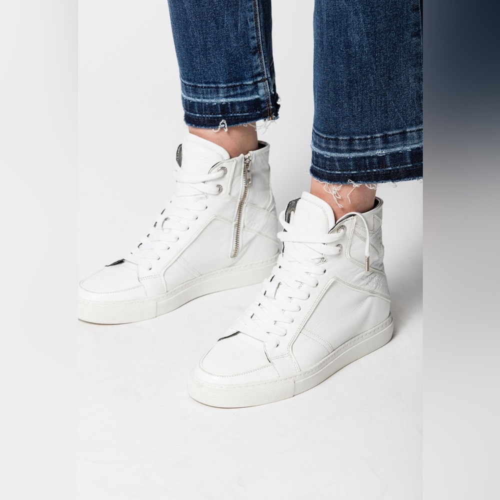 ラフ　ワールドページ Zadig & Voltaire High Flash Lace Up White High Tops Sneakers